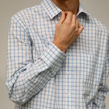 Square Shirt White & Blue