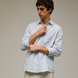 Square Shirt White & Blue