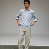 Square Shirt White & Blue