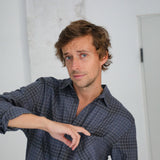 Square Shirt Blue And Grey