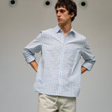 Square Shirt White & Blue