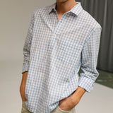 Square Shirt White & Blue