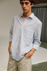 Square Shirt White & Blue