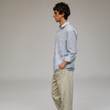 Square Shirt White & Blue