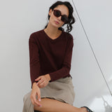 Cozy Long Trendy Burgundy