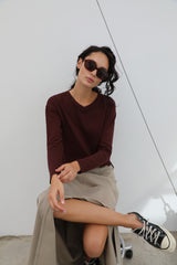 Cozy Long Trendy Burgundy