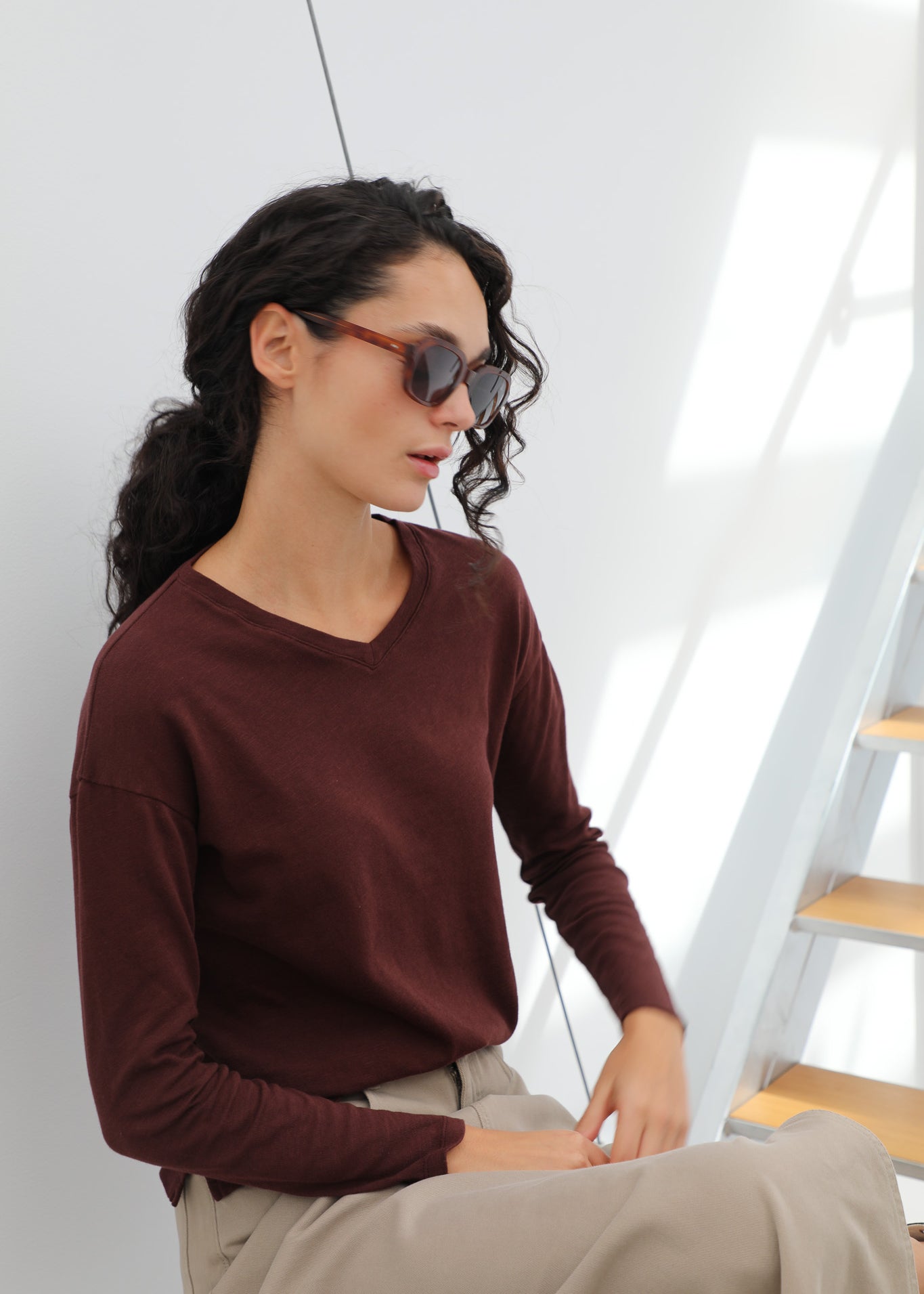 Cozy Long Trendy Burgundy