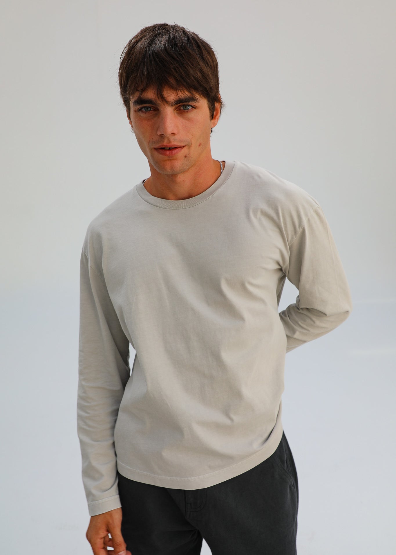 Modern Long Trendy T-Shirt Light Grey
