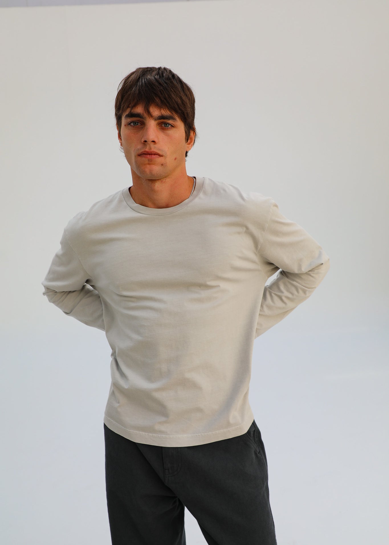 Modern Long Trendy T-Shirt Light Grey