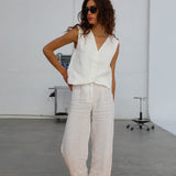 Linen Vest White