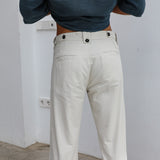 Modern Pleated Linen Pants Natural