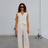 Linen Vest White
