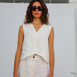 Linen Vest White
