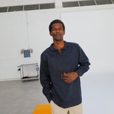 Modern Zip Linen Shirt Petrol