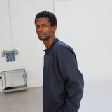 Modern Zip Linen Shirt Petrol