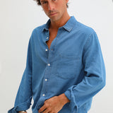 Linen Denim Shirt Blue