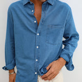 Linen Denim Shirt Blue