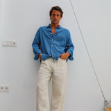 Linen Denim Shirt Blue