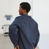 Modern Zip Linen Shirt Petrol
