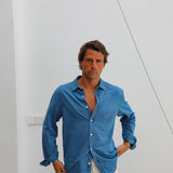 Linen Denim Shirt Blue