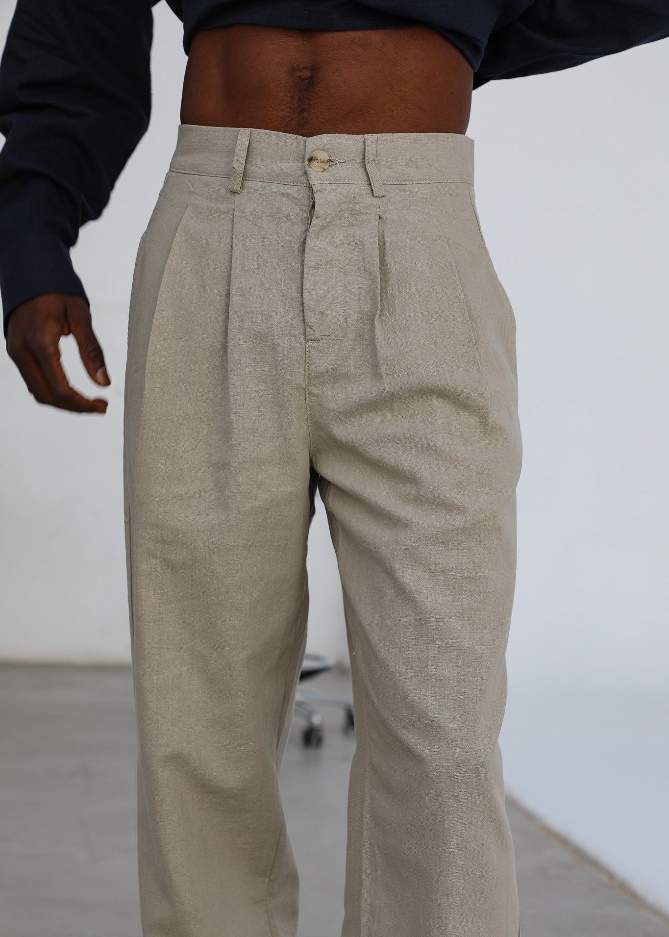 Retro Comfy Linen Pants Grey