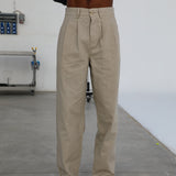 Retro Comfy Linen Pants Grey