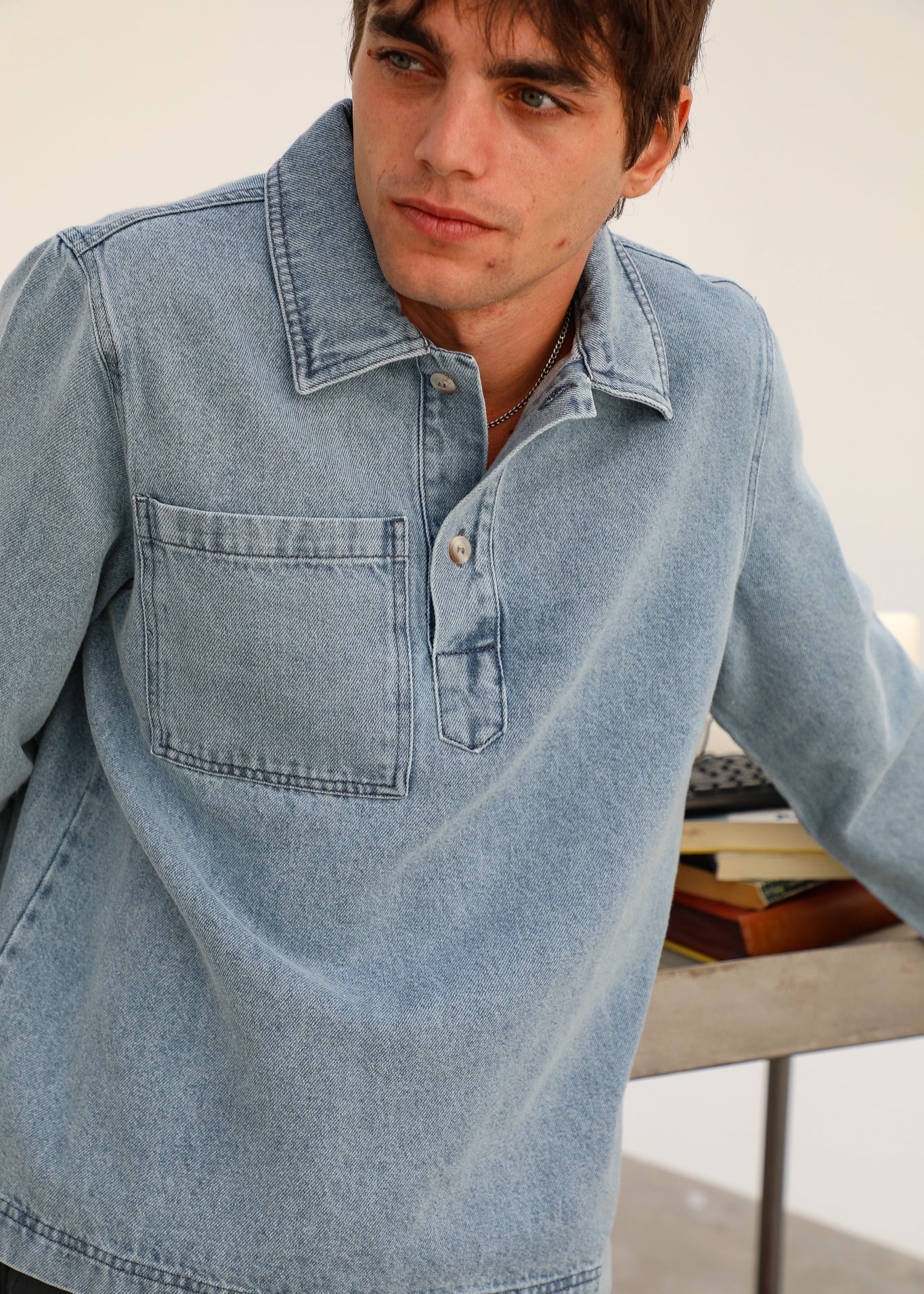 Cool Denim Polo Light Blue