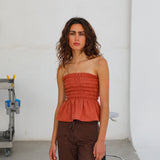 Comfy Linen Top Terracotta