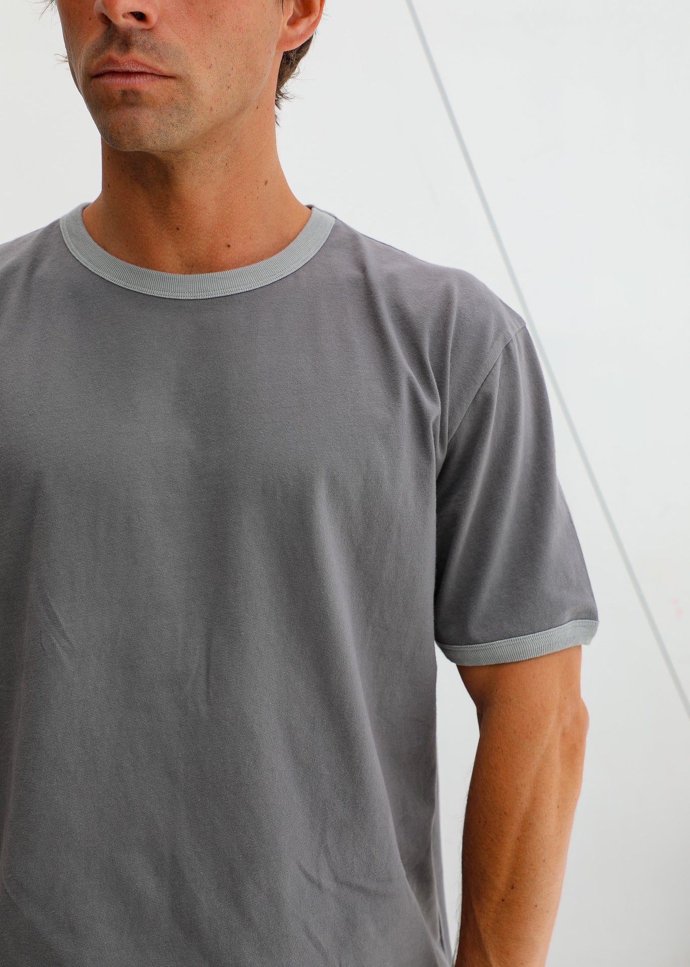 Double Tone Trendy T-Shirt Grey