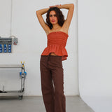 Comfy Linen Top Terracotta