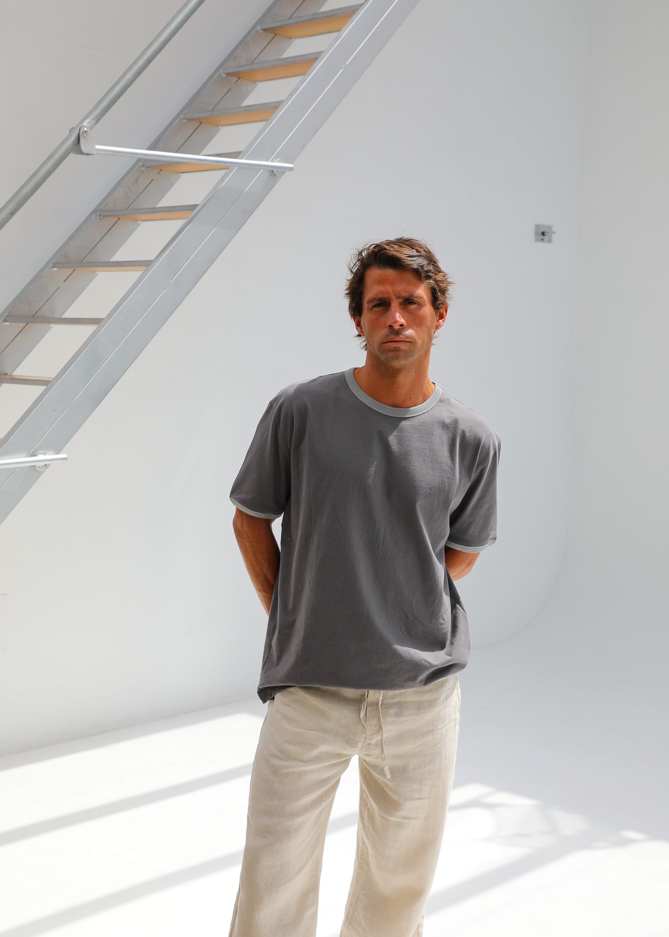 Double Tone Trendy T-Shirt Grey
