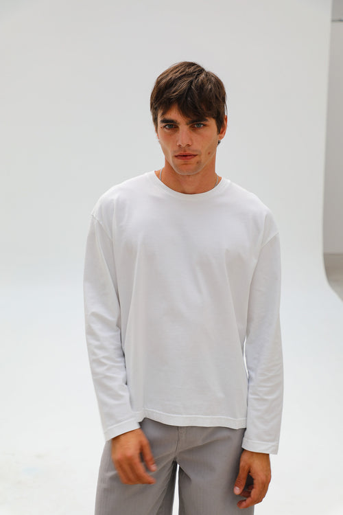 Modern Long Trendy T-Shirt White