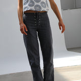Crossed Linen Pants Petrol