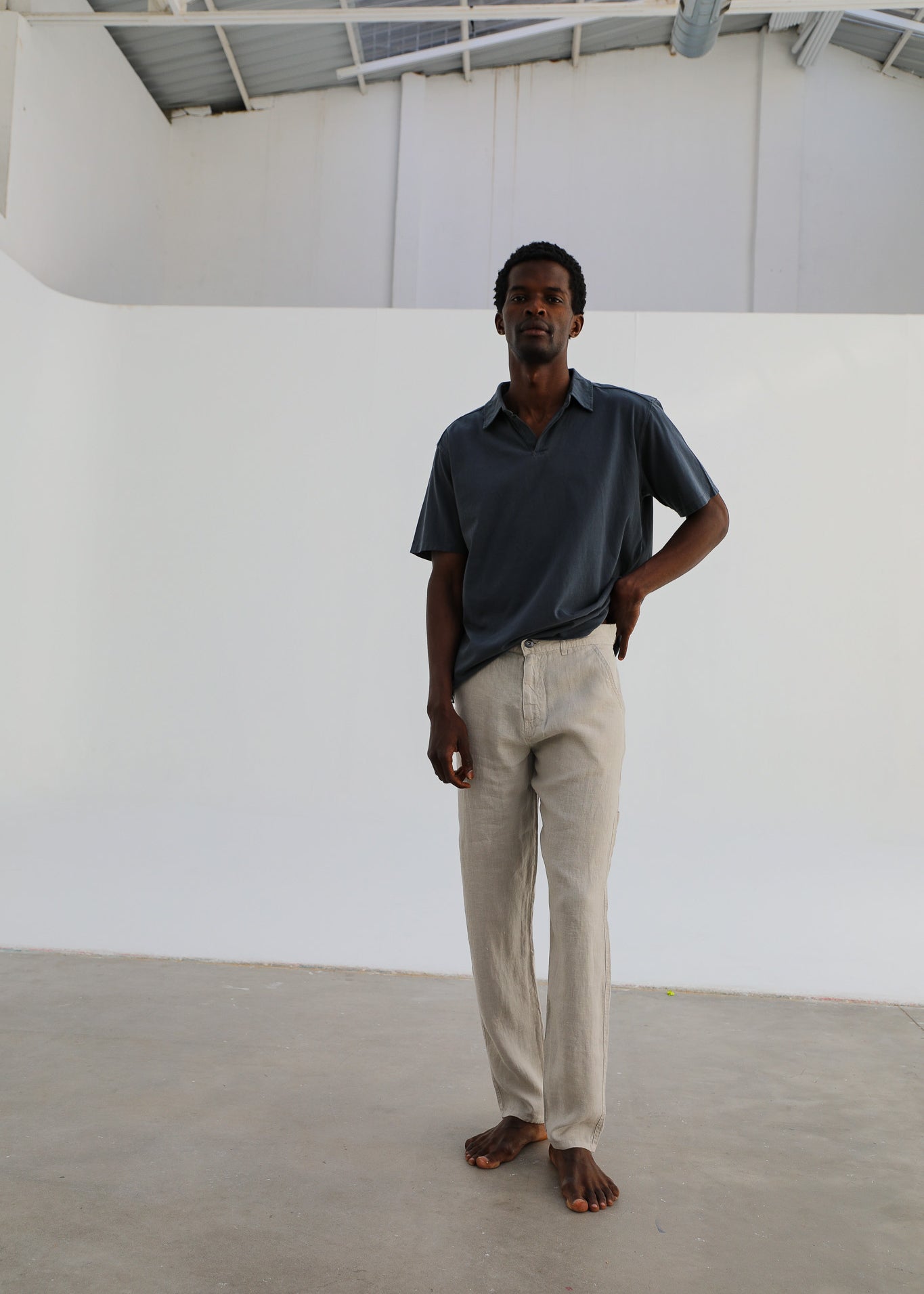 Modern Comfy Linen Pants Light Grey