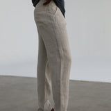 Modern Comfy Linen Pants Light Grey