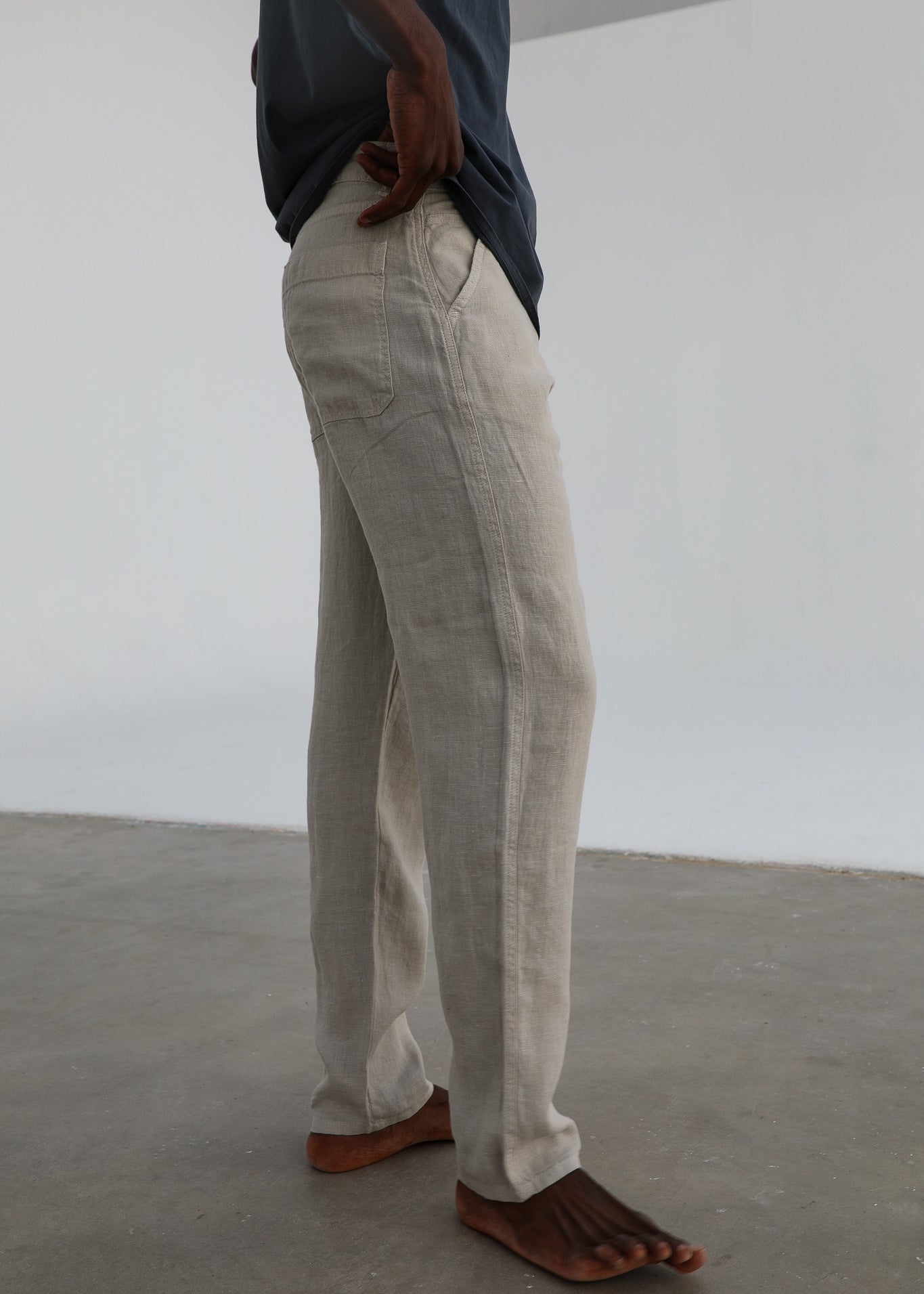 Modern Comfy Linen Pants Light Grey
