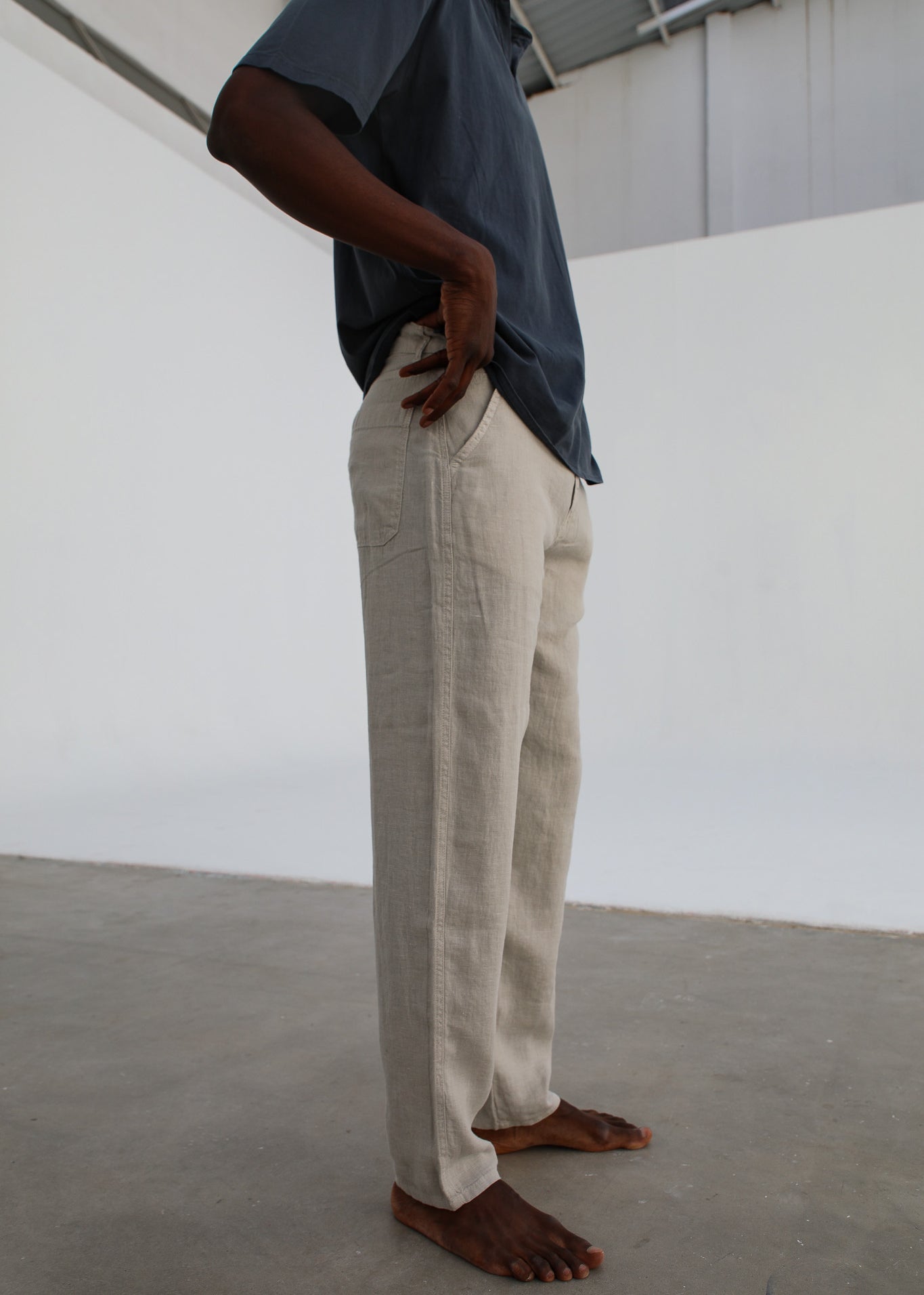 Modern Comfy Linen Pants Light Grey