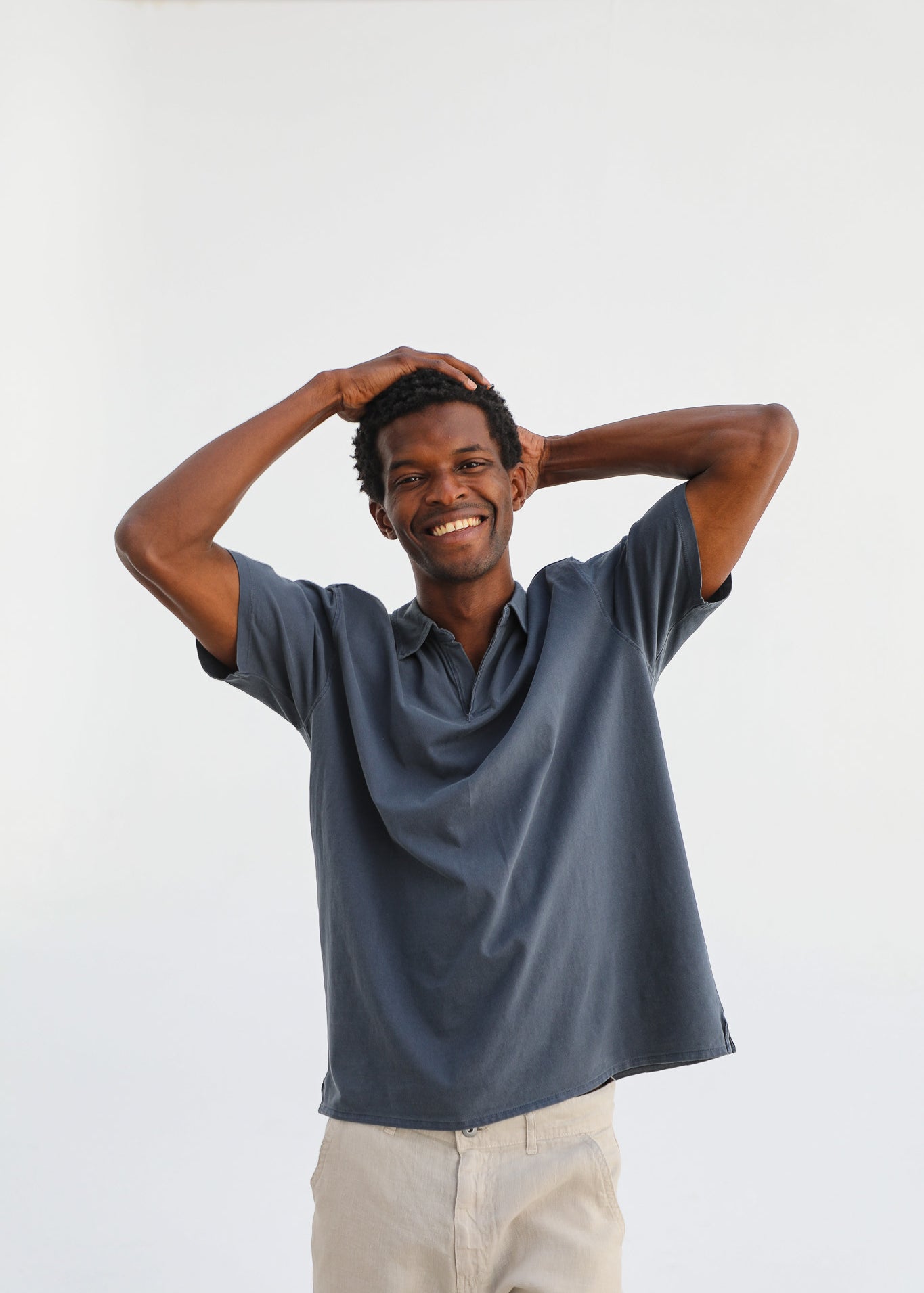 Short Modern Polo Navy