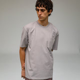 Trendy Side Buttons T-Shirt Light Grey