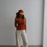 Linen Cap Terracota