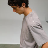 Trendy Side Buttons T-Shirt Light Grey