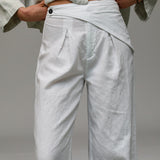Linen Wrap Pants White