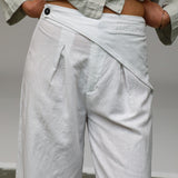 Linen Wrap Pants White