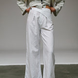 Linen Wrap Pants White