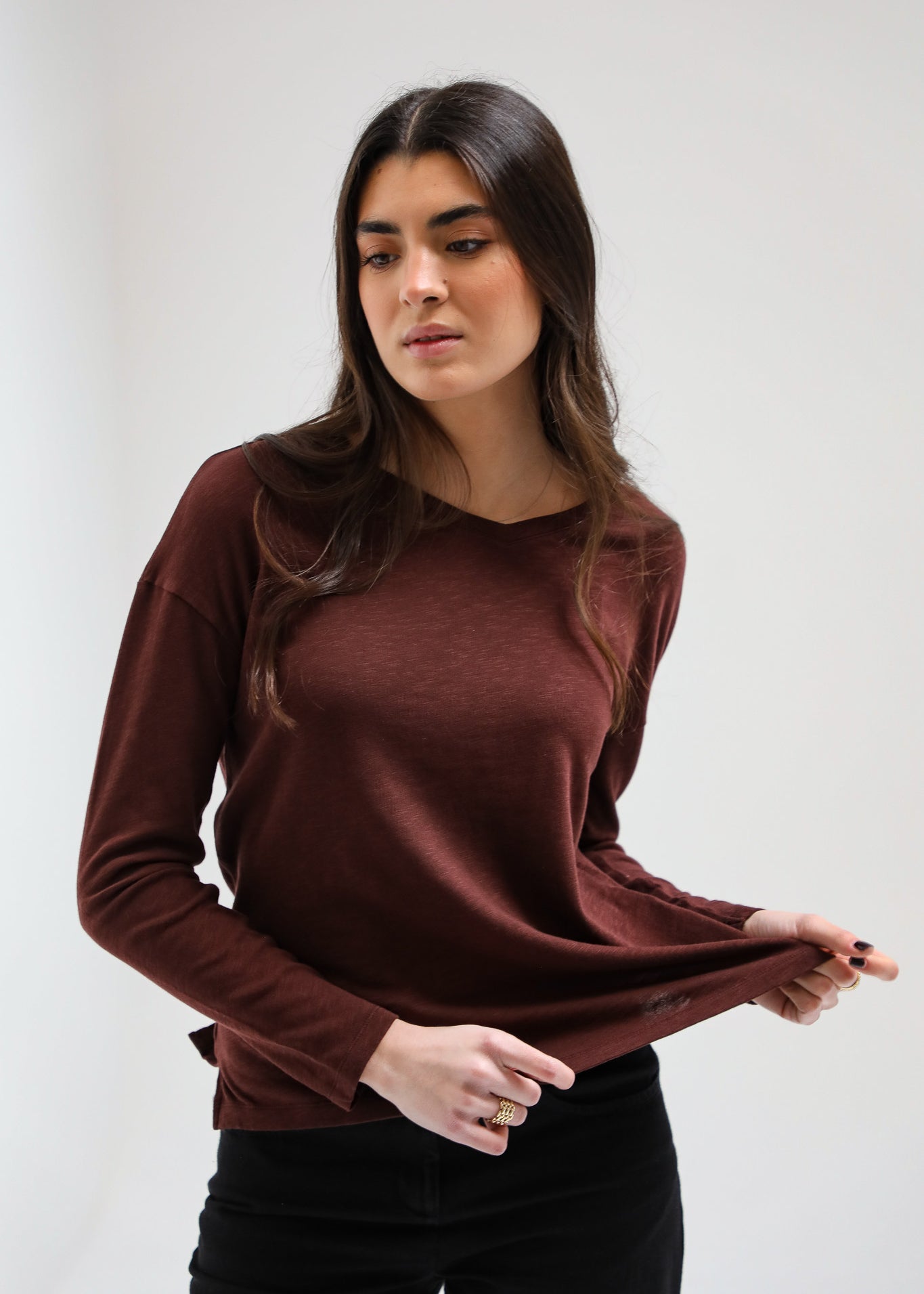 Cozy Long Trendy Burgundy