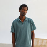 Short Modern Polo Pocket Green