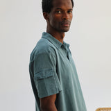 Short Modern Polo Pocket Green