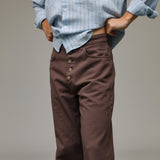 Front Buttons Comfy Pants Taupe