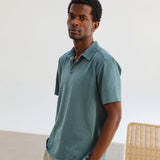 Short Modern Polo Pocket Green