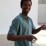 Short Modern Polo Pocket Green